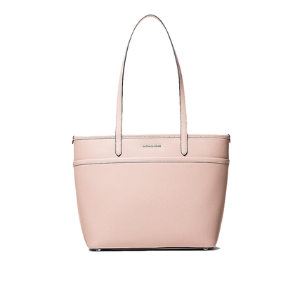 Michael Kors Women's Marlowe Medium Pebbled Leather Pocket Tote Bag Soft Pink/Gold