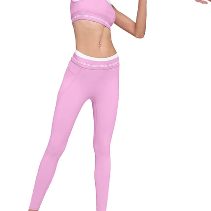 alo Women's Airbrush High-Waist 7/8 Better Together Legging Candy Heart Pink/White