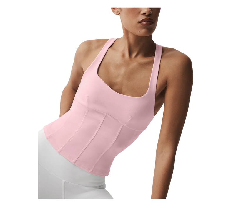 alo Women's Airbrush Sparks Fly Corset Tank Vintage Pink