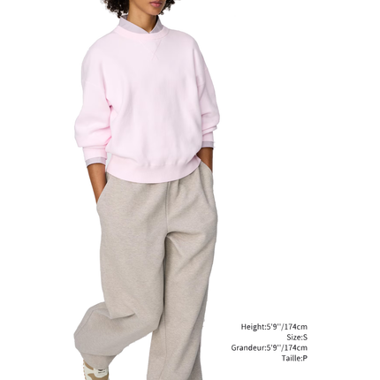 Uniqlo Unisex Smooth Cotton Crew Neck Sweater 10 Pink