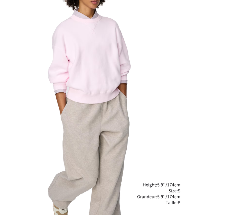 Uniqlo Unisex Smooth Cotton Crew Neck Sweater 10 Pink