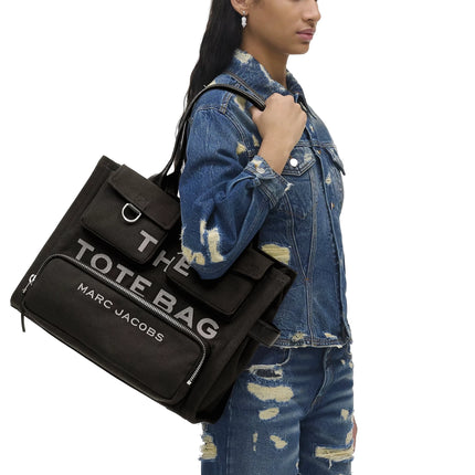Marc Jacobs Women's The Cargo Canvas Large Tote Bag Black
