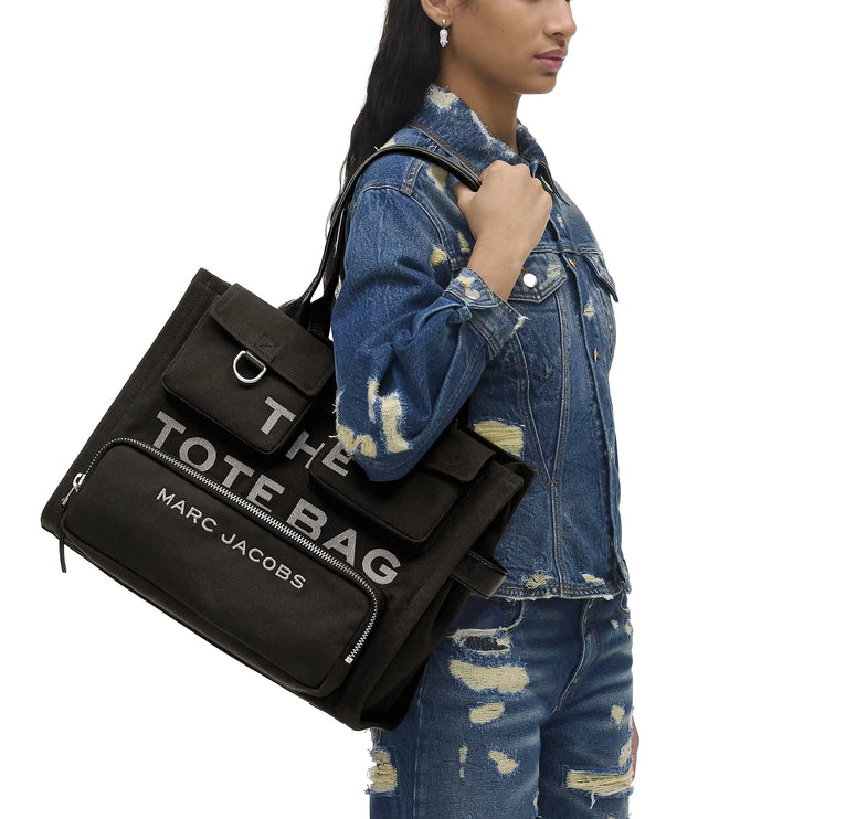Marc Jacobs Women's The Cargo Canvas Large Tote Bag Black