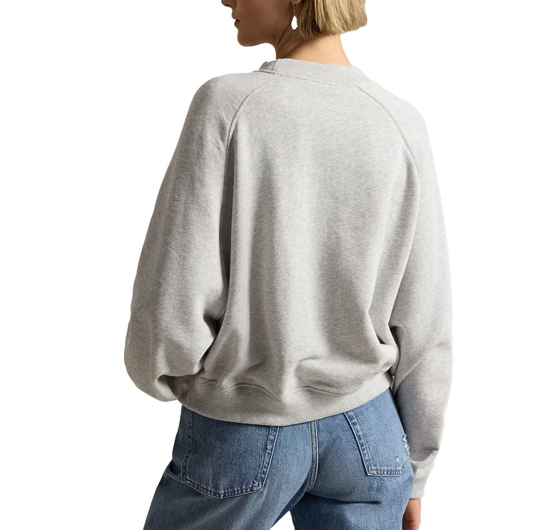 Polo Ralph Lauren Women's Polo Bear Lightweight Fleece Crewneck Light Smoke Heather