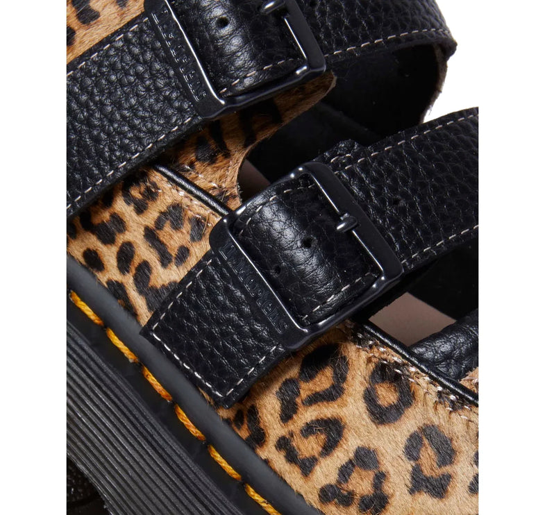 Dr. Martens Women's Buzz Leopard Mary Jane Shoes Light Tan