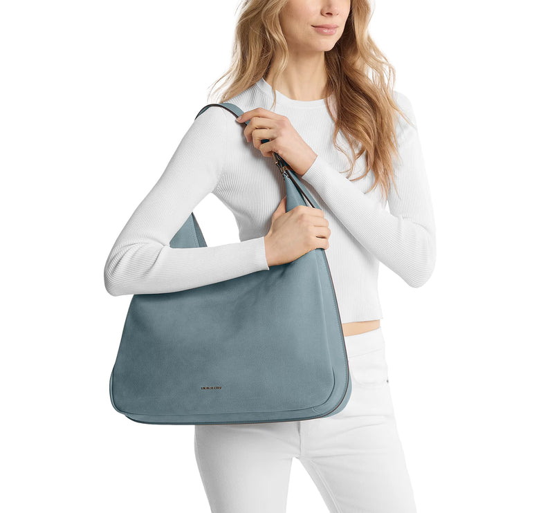 Michael Kors Women's Nolita Large Nubuck Hobo Shoulder Bag Chambray