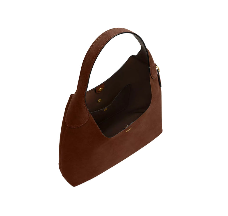 Coach Women's Brooklyn Shoulder Bag 39 Suede/Brass/Warm Brown