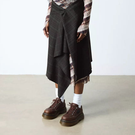 Dr. Martens Women's Buzz 5 Eye Grizzly Leather Shoes Dark Brown