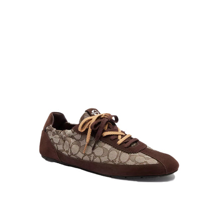 Coach Men's Soft Sneaker In Signature Jacquard Maple/Oak