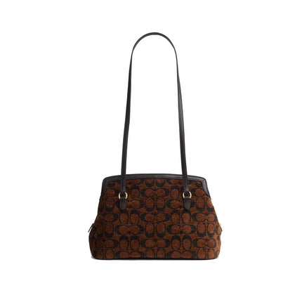 Coach Women's Elise Shoulder Bag In Signature Chenille Gold/Truffle