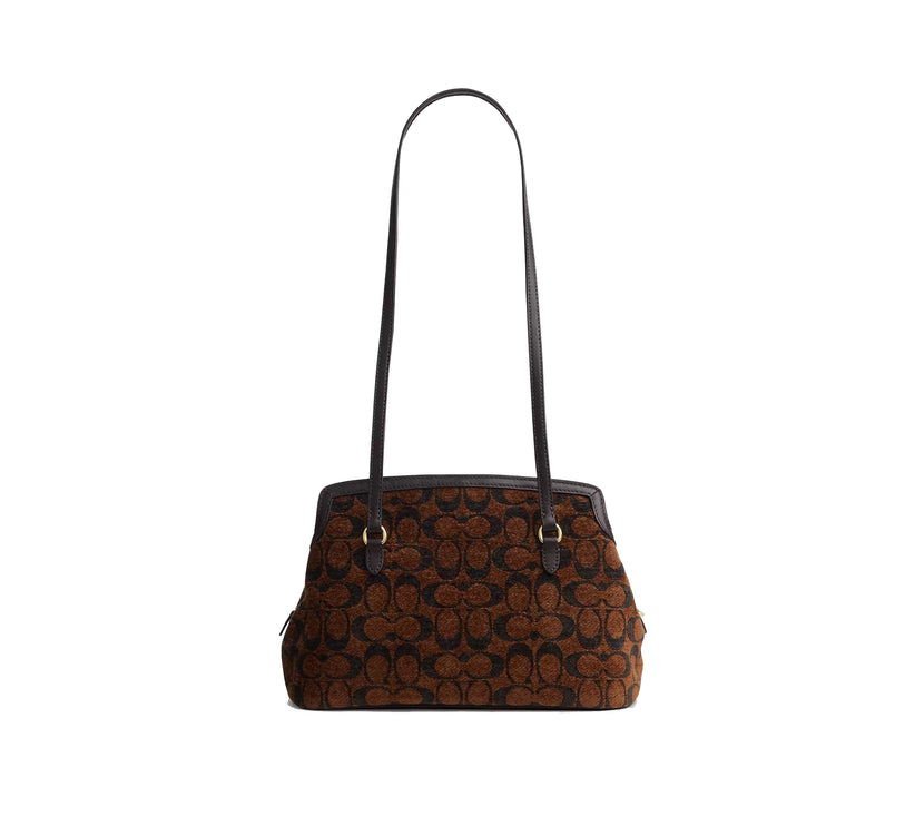 Coach Women's Elise Shoulder Bag In Signature Chenille Gold/Truffle