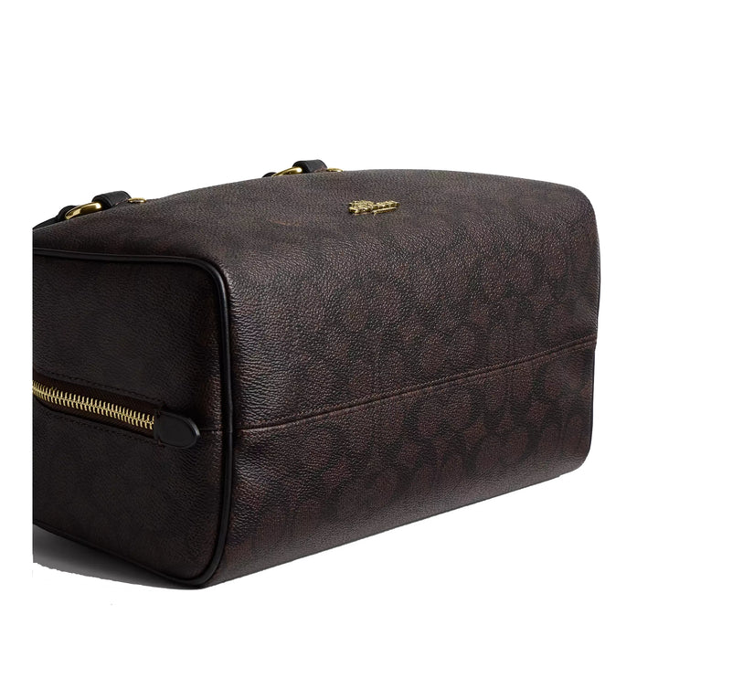 Coach Women's Sydney Shoulder Bag In Signature Canvas Gold/Walnut/Black