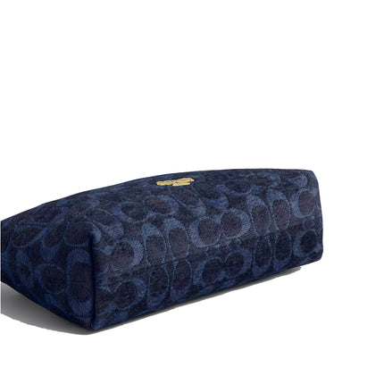 Coach Women's Emeilia Shoulder Bag In Signature Chenille Gold/Navy