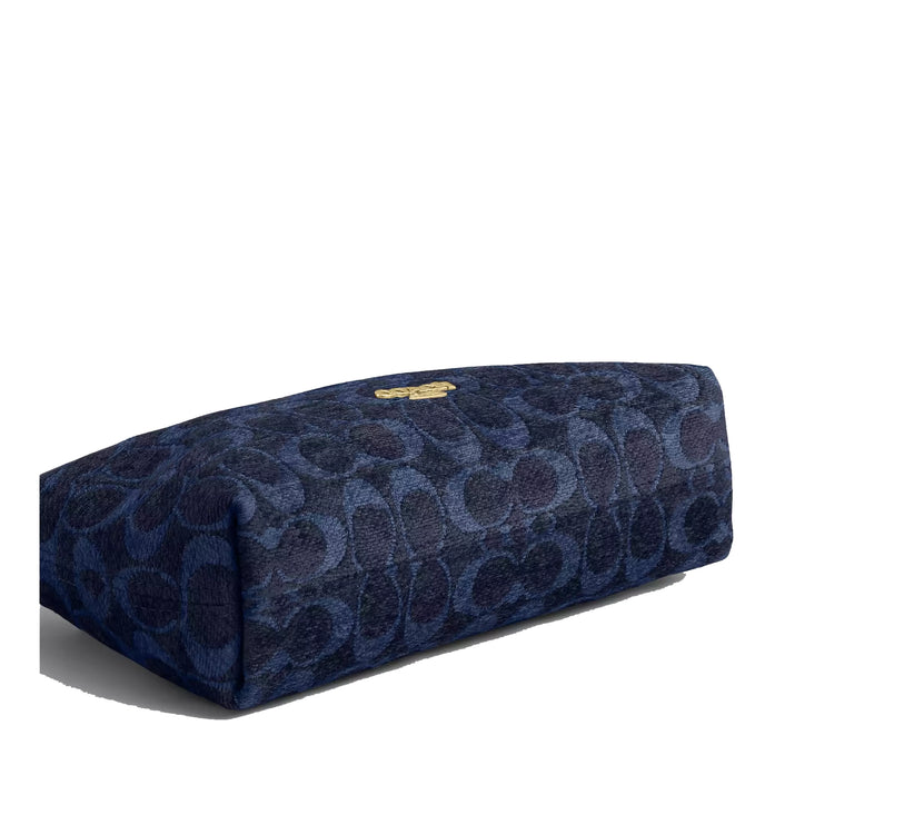 Coach Women's Emeilia Shoulder Bag In Signature Chenille Gold/Navy