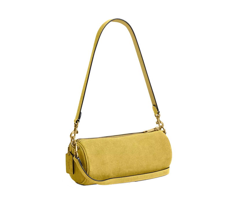 Coach Women's Barrel Bag Suede/Brass/Light Citron