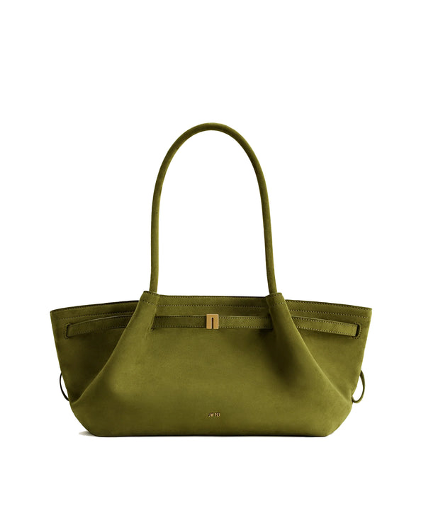 JW PEI Women's Hana Wide Faux Suede Tote Bag - Olive Green