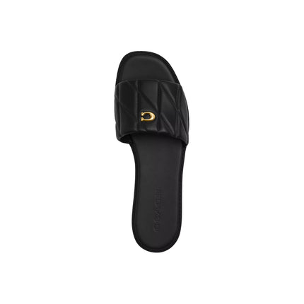 Coach Women's Holly Sandal With Quilting Black