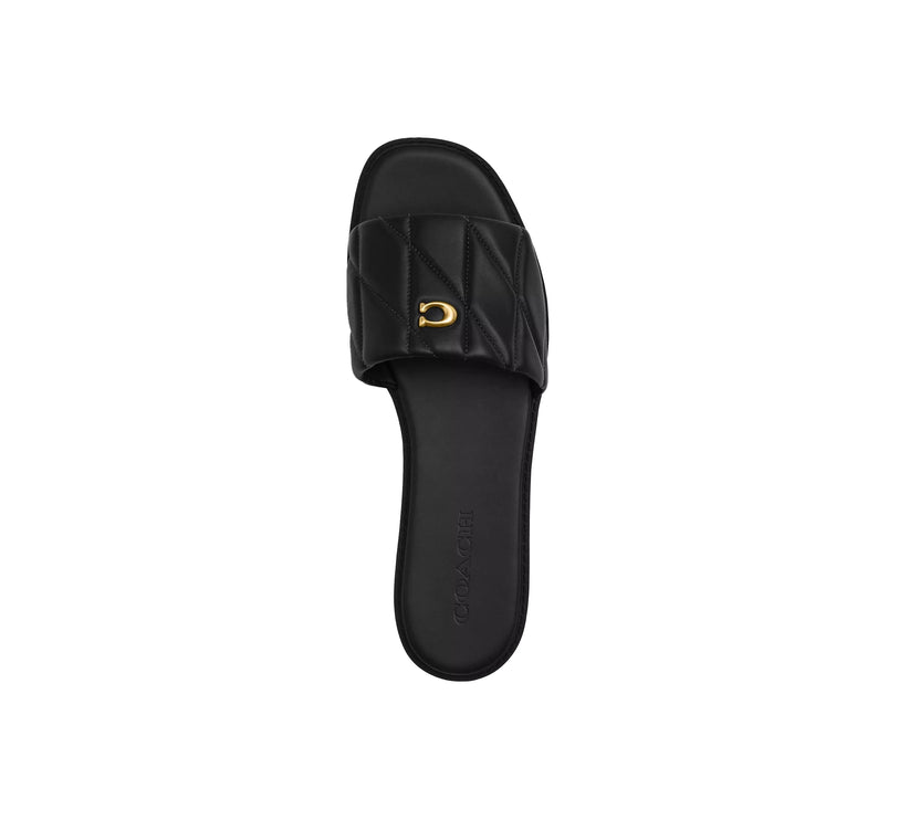 Coach Women's Holly Sandal With Quilting Black