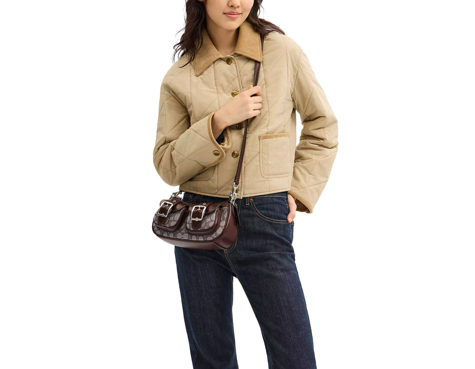 Coach Women's Ashton Bag In Signature Jacquard Silver/Oak/Maple