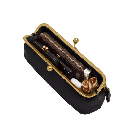 Coach Women's Kisslock Frame Bag 30 Brass/Black