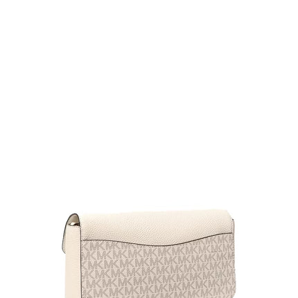 Michael Kors Women's Kacey Medium Signature Logo Shoulder Bag Light Cream Multi/Gold