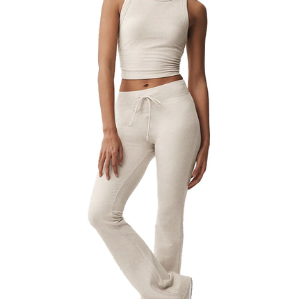 alo Women's Sway Bootcut Sweatpant Oatmeal Heather