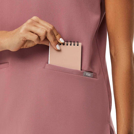 FIGS Women's Casma Three Pocket Scrub Top Mauve