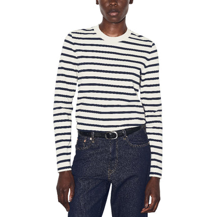 COS Women's Clean Cut Regular Long Sleeved T-Shirt Navy/Striped