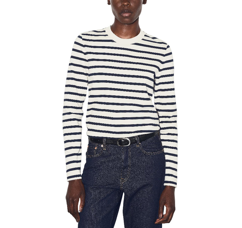 COS Women's Clean Cut Regular Long Sleeved T-Shirt Navy/Striped