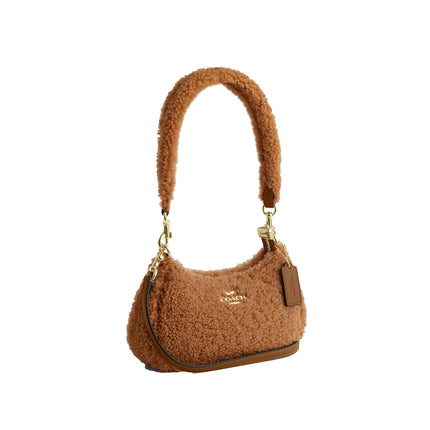 Coach Women's Teri Mini Crossbody Bag In Shearling Gold/Natural
