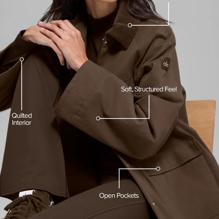 alo Women's Twill Barn Jacket Espresso