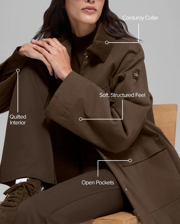 alo Women's Twill Barn Jacket Espresso