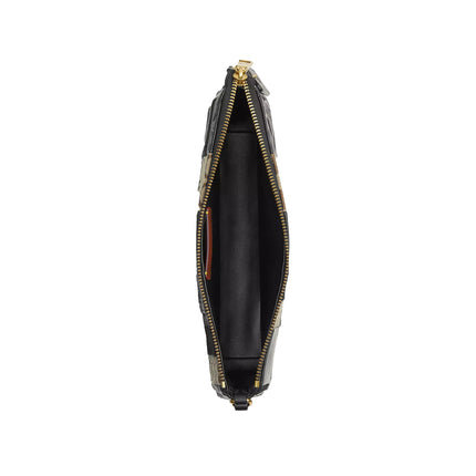 Coach Women's Plaza Bag 25 With Patchwork Brass/Black Multi