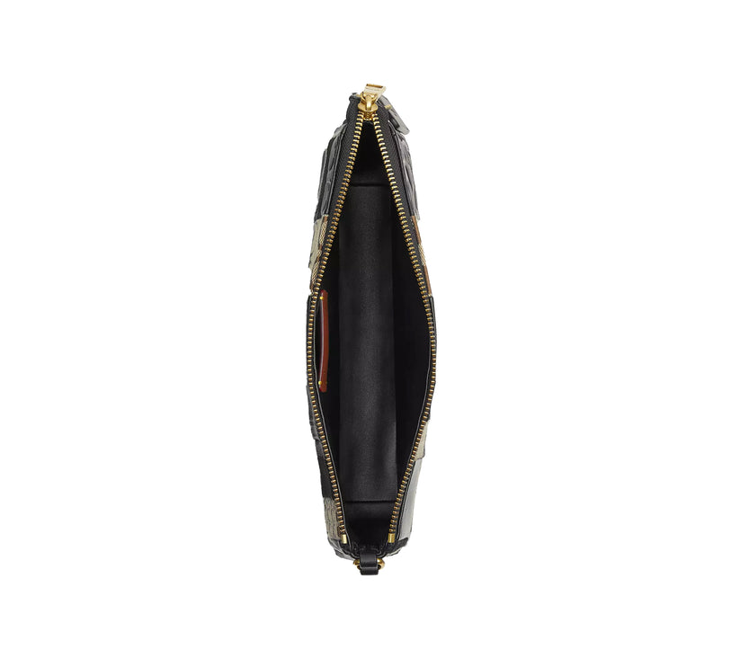 Coach Women's Plaza Bag 25 With Patchwork Brass/Black Multi