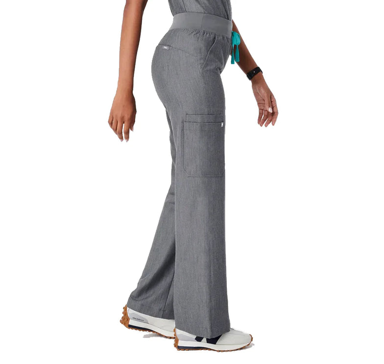 FIGS Women's High Waisted Isabel Wide Leg Scrub Pants Graphite