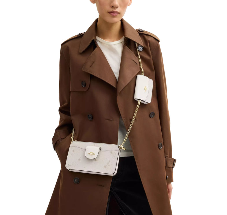 Coach Women's Poppy Crossbody Bag With Star Print Gold/Chalk Multi