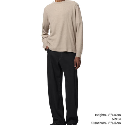 Uniqlo Unisex Waffle Crew Neck T-Shirt 01 Off White