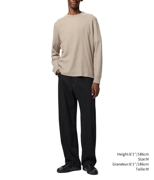 Uniqlo Unisex Waffle Crew Neck T-Shirt 01 Off White