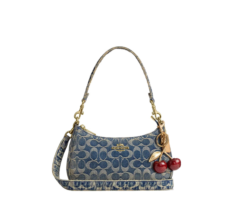Coach Women's Teri Shoulder Bag In Signature Regenerative Cotton Denim Gold/Denim