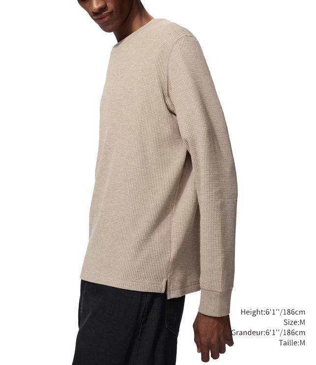 Uniqlo Unisex Waffle Crew Neck T-Shirt 01 Off White