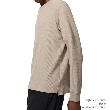Uniqlo Unisex Waffle Crew Neck T-Shirt 09 Black