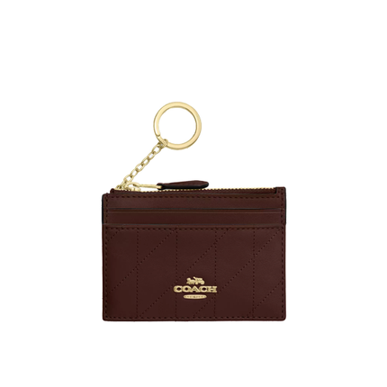 Coach Women's Mini Skinny Id Case With Quilting Gold/Maple
