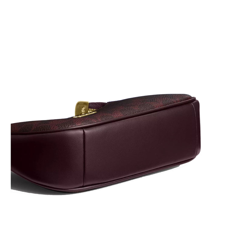 Coach Women's Teri Mini Crossbody Bag In Signature Canvas Gold/Black Currant