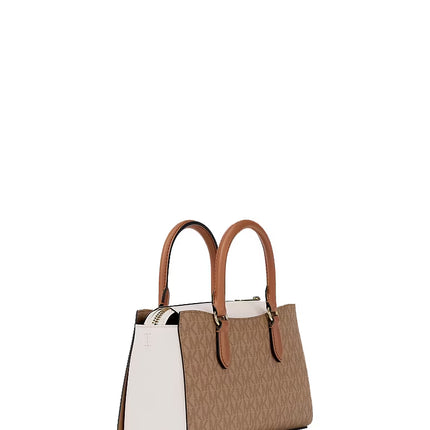 Michael Kors Women's Arden Small Color-Block Signature Logo Messenger Bag Camel Multi
