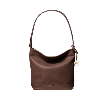 Michael Kors Women's Roey Medium Pebbled Leather Bucket Messenger Bag Nutmeg