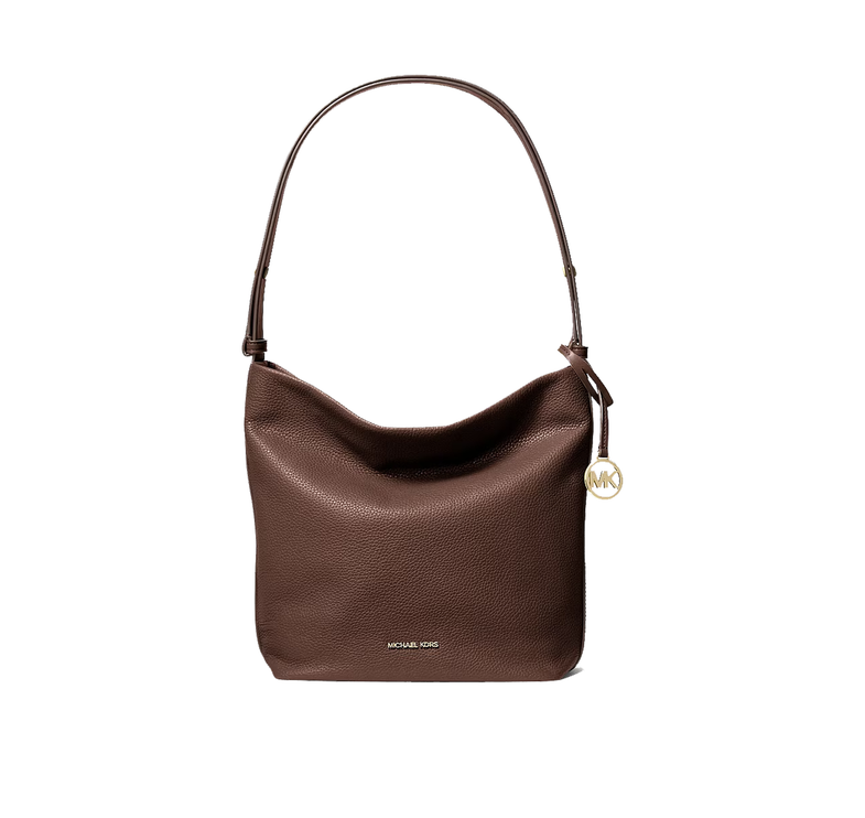Michael Kors Women's Roey Medium Pebbled Leather Bucket Messenger Bag Nutmeg