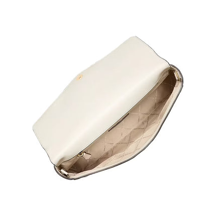 Michael Kors Women's Kacey Large Pebbled Leather Convertible Shoulder Bag Light Cream/Gold