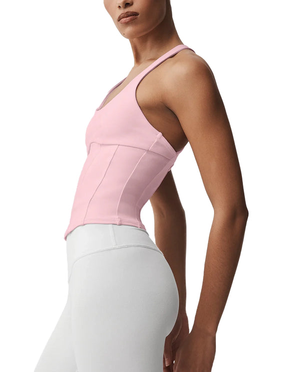 alo Women's Airbrush Sparks Fly Corset Tank Vintage Pink