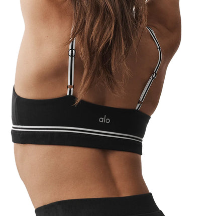 alo Women's Airbrush Fast Track Bra Black/White