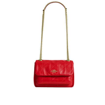 Coach Women's Elodie Crossbody Bag 18 With Quilting Gold/Candy Apple